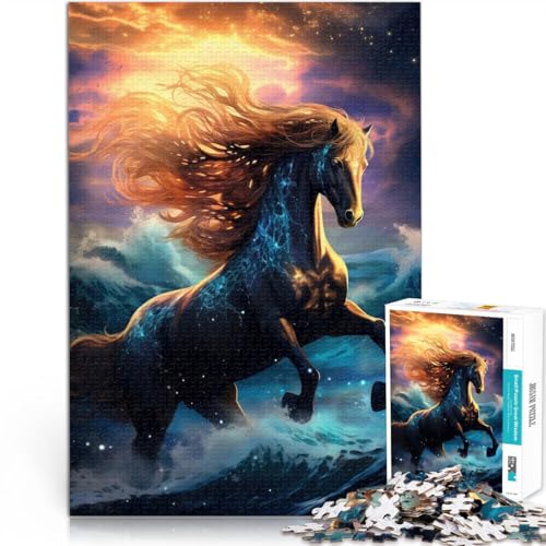 Lernspiele Magisches Ozeanpferd 1000 Teenager-Teile-Puzzle 26x38cm Jedes Stück ist einzigartig – Anspruchsvolles Familienspiel für ab 14 Jahren von LGNBTGM