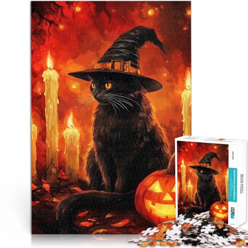 Lernspiele Schwarze Katzenhexe 1000-teiliges Puzzle für Erwachsene 70x100cm Jedes Stück ist einzigartig – Anspruchsvolles Familienspiel für und ab 14 Jahren von LGNBTGM