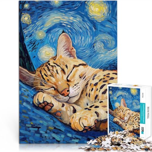 Lernspielzeug Katze in der Sternennacht 1000-teiliges Puzzle für Teenager 26x38cm Lernspiel für Geburtstag, Weihnachten für ab 14 Jahren Lernspielzeug Katze in der Sternennacht 1000-teiliges Puzzle für Teenager 26x38cm Lernspiel für Geburtstag, Weihnachten für ab 14 Jahren von LGNBTGM