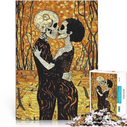 Lernspielzeug Skelettumarmung Puzzle 1000 Teile für Erwachsene 26x38cm Jedes Stück ist einzigartig – Anspruchsvolles Familienspiel ab 14 Jahren von LGNBTGM