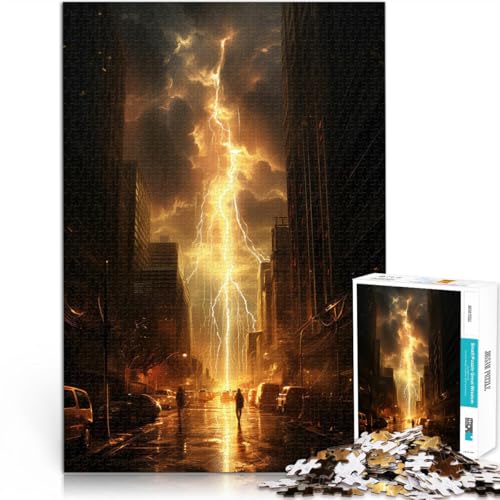 Lernspielzeug Skyline von Lightning City Teenager 1000 Teile Puzzle 26x38cm denn eignet ganze Familie ab 14 Jahren von LGNBTGM