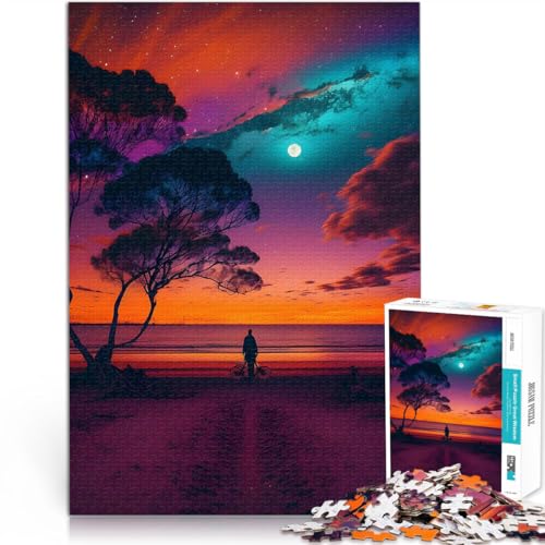 Lernspielzeug Sonnenuntergang am Strand 1000-teiliges Puzzle für Teenager 38x52cm Geeignet für die Schreibtischdekoration für ab 14 Jahren von LGNBTGM