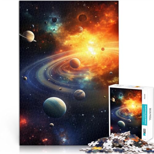 Lernspielzeug für die ganze Familie Das Sonnensystem 1000-Teile-Puzzle für Teenager 38x52cm Wichtelgeschenke ab 14 Jahren von LGNBTGM