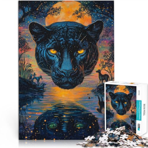 Lernspielzeug für die ganze Familie Farbmalerei schwarzer Panther 1000-teilige Puzzles für Erwachsene 26x38cm Geschenkideen Lernspielzeug für die ganze Familie Farbmalerei schwarzer Panther 1000-teilige Puzzles für Erwachsene 26x38cm Geschenkideen von LGNBTGM