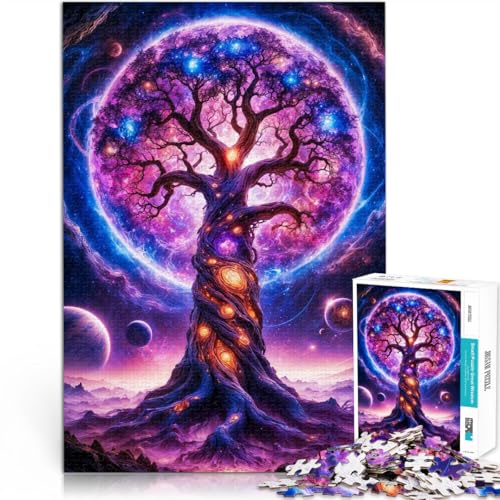 Lernspielzeug für die ganze Familie Kosmischer Lebensbaum Puzzle 1000 Teile für Erwachsene 26x38cm Geburtstagsgeschenke für ab 14 Jahren von LGNBTGM