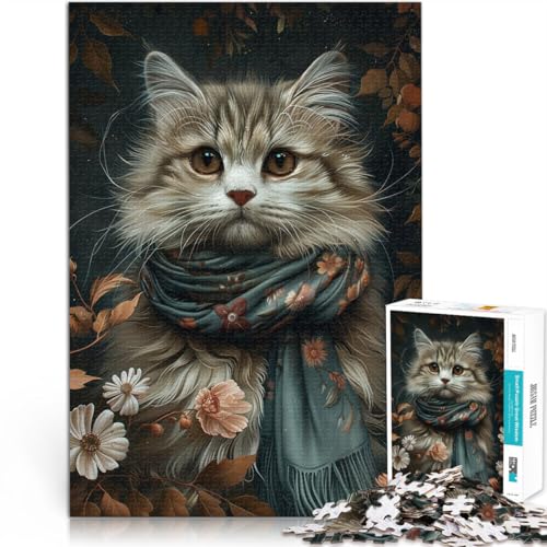 Lustige Spiele Katze 1000-teiliges Puzzle für Teenager 26x38cm denn eignet ganze Familie für 14+ von LGNBTGM