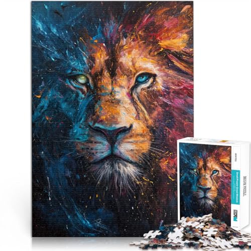Lustige Spiele Löwengemälde Porträt Puzzle 1000 Teile für Jugendliche 70x100cm Geeignet für die Schreibtischdekoration Geeignet ab 14 Jahren von LGNBTGM