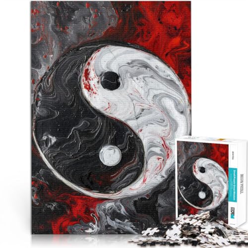 Lustige Spiele Purpurrotes Yin Yang 1000-teiliges Puzzle für Erwachsene 70x100cm Geeignet für die Schreibtischdekoration ab 14 Jahren von LGNBTGM