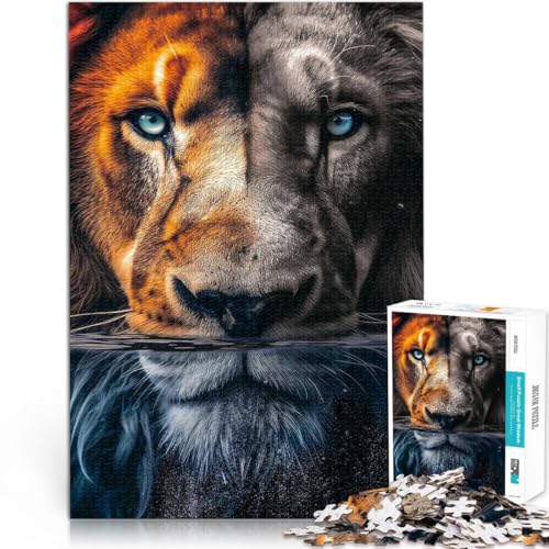 Mustermontage Löwe taucht im Wasser 1000-teiliges Puzzle für Teenager 26x38cm Die Liebe zwischen Paaren stärken für ab 14 Jahren von LGNBTGM