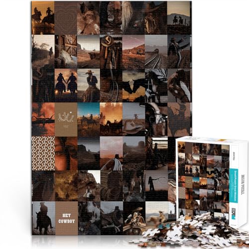 Pädagogisches Spielzeug zum Stressabbau Denim-Patchwork-Poster Teenager 1000-teiliges Puzzle 26x38cm Wanddekoration von LGNBTGM