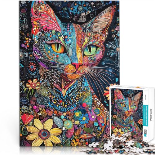Pädagogisches Spielzeug zum Stressabbau Eklektische Boho-Kätzchenkatze 1000-teilige Puzzles für Erwachsene 70x100cm Geschenkideen von LGNBTGM