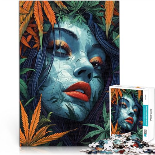 Pädagogisches Spielzeug zum Stressabbau Frau im Laub 1000-teiliges Puzzle für Erwachsene 26x38cm Heimdekoration Spielzeug von LGNBTGM