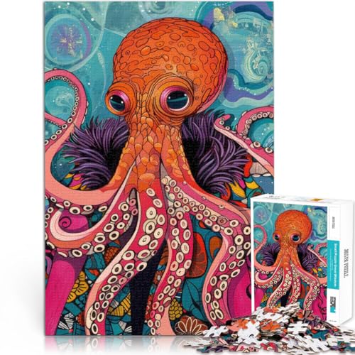 Pädagogisches Spielzeug zum Stressabbau Funky Oktopus-Porträt Puzzle für Erwachsene 1000 Teile 70x100cm Geschenkideen von LGNBTGM