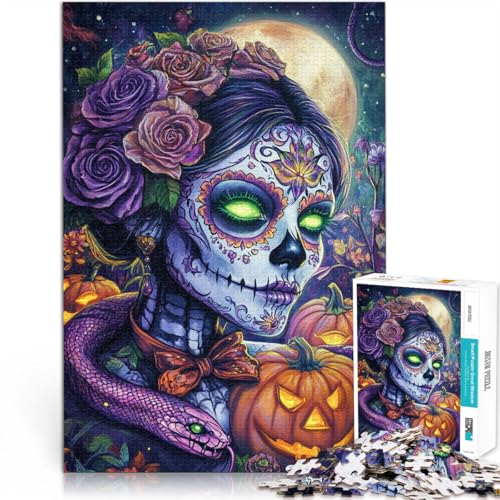 Pädagogisches Spielzeug zum Stressabbau Halloween Zauberhexe 1000-Teile-Puzzle für Teenager 26x38cm Geburtstagsgeschenke von LGNBTGM