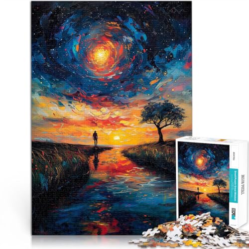 Pädagogisches Spielzeug zum Stressabbau Ölgemälde „Einsamer Fluss“ 2000-teilige Puzzles für Erwachsene 70x100cm EIN Kunstwerk von LGNBTGM