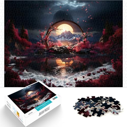 Pädagogisches Spielzeug zum Stressabbau See in Kirschblüte 1000-Teile-Puzzle für Teenager 50x75cm Heimdekoration von LGNBTGM