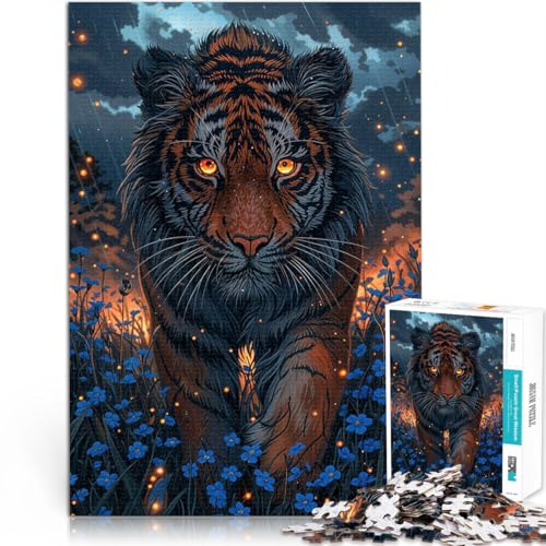 Pädagogisches Spielzeug zum Stressabbau Tiger in der Nacht Puzzle für Jugendliche 1000 Teile 50x75cm EIN Kunstwerk von LGNBTGM