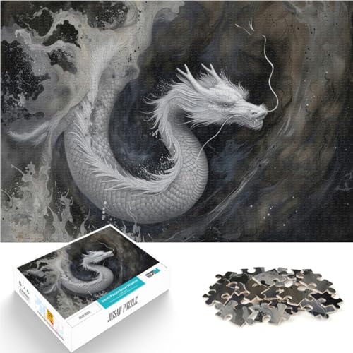 Pädagogisches Spielzeug zum Stressabbau Weißer Drache 1000-Teile-Puzzle für Teenager 50x75cm Heimdekoration Spielzeug für ab 14 Jahren von LGNBTGM