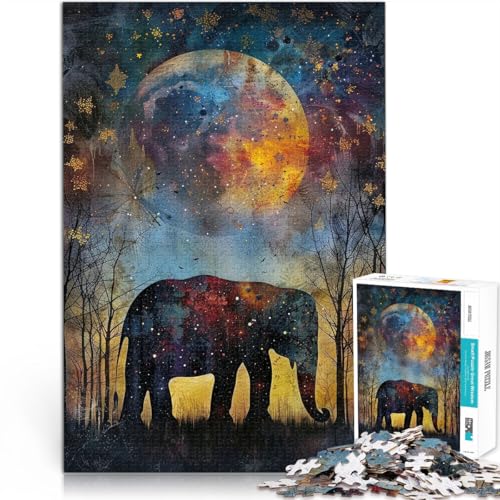 Präzisionsschnitt Himmlischer Elefant 1000-teilige Puzzles für Erwachsene 26x38cm Geeignet für die Schreibtischdekoration ab 14 Jahren von LGNBTGM
