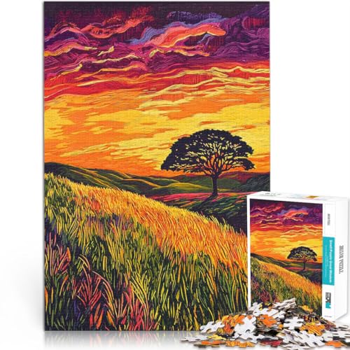 Präzisionsschnitt Sonnenuntergangslandschaft mit Baum 2000-teilige Puzzles für Teenager 70x100cm Für Paare geeignet für ab 14 Jahren von LGNBTGM
