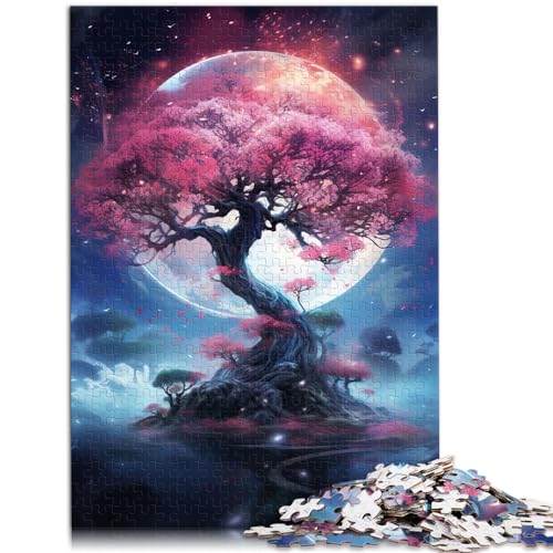 Puzzle-Geschenk, Sakura-Baum, Kosmos, 1000 Puzzleteile für Erwachsene, Holzpuzzle, anspruchsvoll, Aber unterhaltsam und humorvoll, 1000 Teile (50 x 75 cm) von LGNBTGM