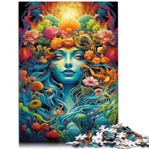 Puzzles Exotisches, farbenfrohes Blumenmädchen, 1000-teiliges Puzzle, Holzpuzzle, Spaß für Aktivitäten zu Hause, Geburtstagsgeschenk, Reisegeschenk, 1000 Teile (50 x 75 cm) von LGNBTGM