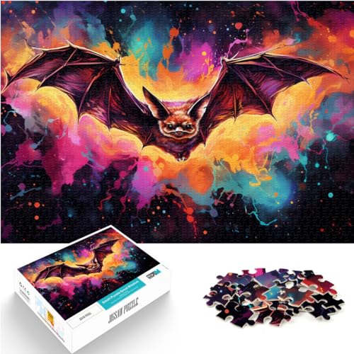 Puzzles für Bunte Fledermäuse, 1000 Teile, Holzpuzzle, Familienspiel zum Stressabbau, schwieriges Herausforderungspuzzle, 1000 Teile (50 x 75 cm) von LGNBTGM