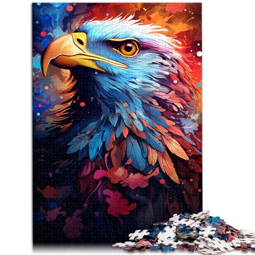 Puzzlespiel, farbenfrohes psychedelisches Adler-Puzzle | Puzzle 1000 Teile für Erwachsene, Holzpuzzle, Familienspiele, Weihnachts- und Geburtstagsgeschenke, 1000 Teile (50 x 75 cm) von LGNBTGM