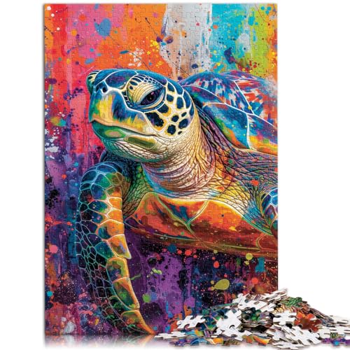 Puzzlespiel „Psychedelische Schildkröte“, 1000-teiliges Holzpuzzle, lustige Aktivitäten zu Hause, Geburtstagsgeschenk, Reisegeschenk, 1000 Teile (50 x 75 cm) von LGNBTGM