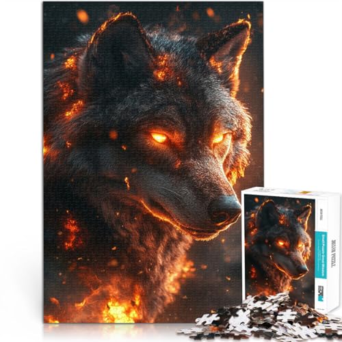 Quizspiel Alpha Wolf in Flammen 1000-Teile-Puzzle für Teenager 26x38cm denn eignet ganze Familie für ab 14 Jahren Quizspiel Alpha Wolf in Flammen 1000-Teile-Puzzle für Teenager 26x38cm denn eignet ganze Familie für ab 14 Jahren von LGNBTGM