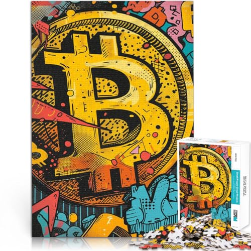 Quizspiel Bitcoin Graffiti 1000-Teile-Puzzle für Teenager 70x100cm Lustige Aktivitäten für zu Hause, Geburtstagsgeschenk, Reisegeschenk, Geeignet ab 14 Jahren von LGNBTGM