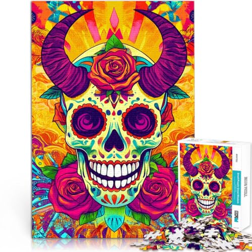 Quizspiel Bunte Totenkopfkunst Puzzle 1000 Teile für Teenager 50x75cm denn eignet ganze Familie ab 14 Jahren Quizspiel Bunte Totenkopfkunst Puzzle 1000 Teile für Teenager 50x75cm denn eignet ganze Familie ab 14 Jahren von LGNBTGM