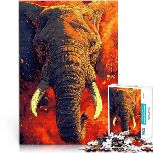 Quizspiel Elefant in Flammen 1000-teilige Puzzles für Teenager 50x75cm Lustige Aktivitäten für zu Hause, Geburtstagsgeschenk, Reisegeschenk, für ab 14 Jahren Quizspiel Elefant in Flammen 1000-teilige Puzzles für Teenager 50x75cm Lustige Aktivitäten für zu Hause, Geburtstagsgeschenk, Reisegeschenk, für ab 14 Jahren von LGNBTGM