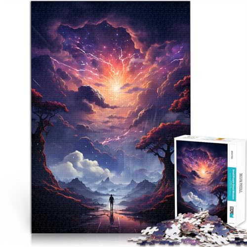 Quizspiel Fantasieweltlandschaft Puzzle 1000 Teile für Erwachsene 26x38cm Geburtstagsgeschenk, Geschenke, Wandkunst ab 14 Jahren von LGNBTGM