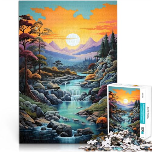 Quizspiel Flusslandschaftskunst 1000-teiliges Puzzle für Teenager 50x75cm denn eignet ganze Familie für ab 14 Jahren Quizspiel Flusslandschaftskunst 1000-teiliges Puzzle für Teenager 50x75cm denn eignet ganze Familie für ab 14 Jahren von LGNBTGM