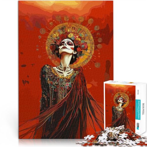 Quizspiel Frau im Rock am Tag der Toten Puzzle für Erwachsene 1000 Teile 26x38cm Künstlersammlung, Bildende Kunst ab 14 Jahren von LGNBTGM