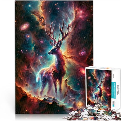 Quizspiel Galaktischer Wächterhirsch 1000-teiliges Puzzle für Erwachsene 26x38cm Einzigartige Geburtstags- und Geschenkideen für 14+ von LGNBTGM