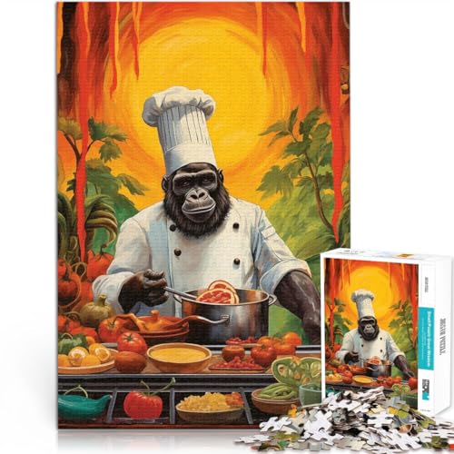 Quizspiel Gorilla-Kochküche 1000-Teile-Puzzle für Teenager 38x52cm Wanddekoration Einzigartige Geburtstags ab 14 Jahren von LGNBTGM