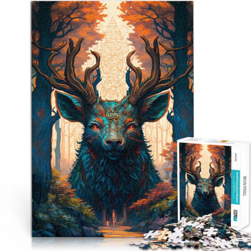 Quizspiel Hirsch-Märchenland Teenager 1000-teiliges Puzzle 26x38cm Jedes Stück ist einzigartig – Anspruchsvolles Familienspiel für ab 14 Jahren von LGNBTGM