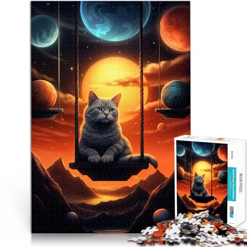 Quizspiel Kätzchen Planet Teenager-Puzzles 1000 Teile 38x52cm Wanddekoration Einzigartige Geburtstags ab 14 Jahren von LGNBTGM