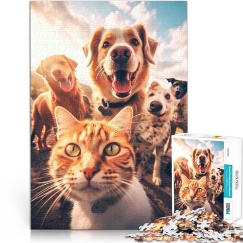 Quizspiel Katzen-Selfie mit Hunden 1000-teiliges Puzzle für Erwachsene 70x100cm Geburtstagsgeschenk, Geschenke, Wandkunst Geeignet ab 14 Jahren Quizspiel Katzen-Selfie mit Hunden 1000-teiliges Puzzle für Erwachsene 70x100cm Geburtstagsgeschenk, Geschenke, Wandkunst Geeignet ab 14 Jahren von LGNBTGM