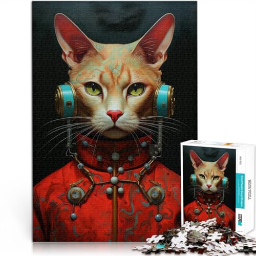 Quizspiel Katzenkunst 1000-teilige Puzzles für Teenager 70x100cm Lustige Aktivitäten für zu Hause, Geburtstagsgeschenk, Reisegeschenk, Geeignet ab 14 Jahren von LGNBTGM