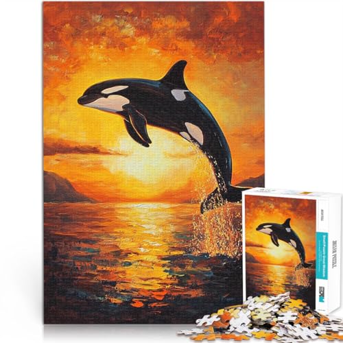 Quizspiel Killerwal bei Sonnenuntergang Puzzle für Teenager 1000 Teile 26x38cm denn eignet ganze Familie Geeignet ab 14 Jahren von LGNBTGM