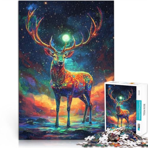 Quizspiel Kosmischer Hirsch 1000-teilige Puzzles für Erwachsene 70x100cm Wanddekoration Einzigartige Geburtstags ab 14 Jahren von LGNBTGM