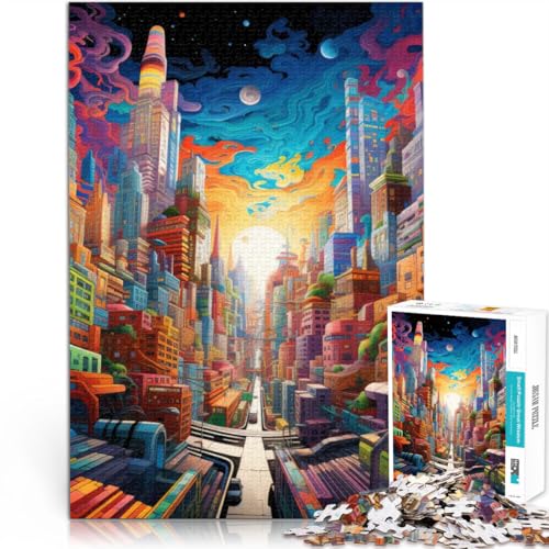 Quizspiel Lebendige paranormale Stadt Puzzle 1000 Teile für Erwachsene 26x38cm Die Liebe zwischen Paaren stärken Geeignet ab 14 Jahren von LGNBTGM