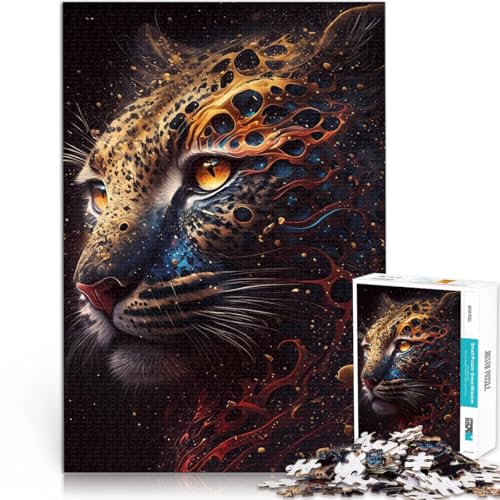 Quizspiel Leopard Gepard Jaguare 1000-teiliges Puzzle für Teenager 26x38cm Geeignet für die Schreibtischdekoration für ab 14 Jahren von LGNBTGM