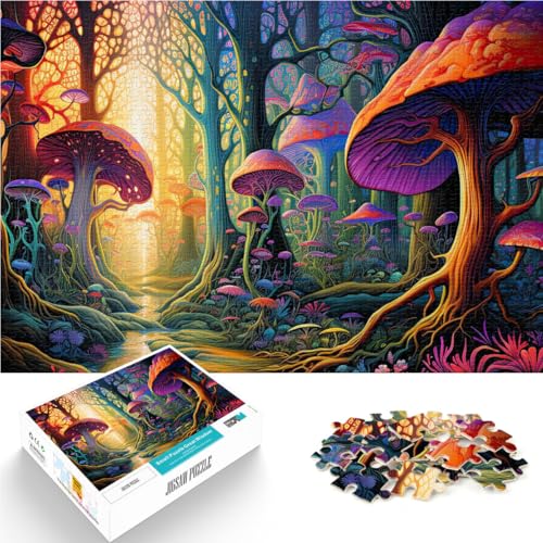 Quizspiel Psychedelischer Wald Puzzle für Teenager 1000 Teile 26x38cm Wanddekoration Einzigartige Geburtstags ab 14 Jahren von LGNBTGM