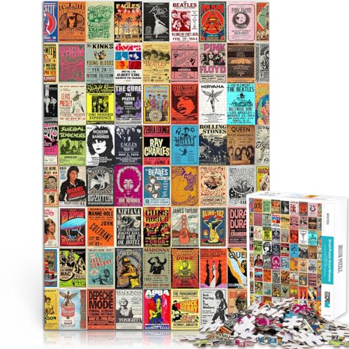 Quizspiel Retro-Patchwork-Poster Teenager-Puzzles 1000 Teile 50x75cm Wanddekoration Einzigartige Geburtstags ab 14 Jahren Quizspiel Retro-Patchwork-Poster Teenager-Puzzles 1000 Teile 50x75cm Wanddekoration Einzigartige Geburtstags ab 14 Jahren von LGNBTGM