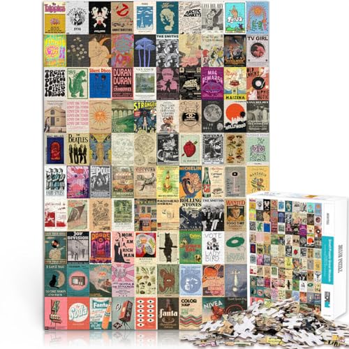 Quizspiel Retro-Stickplakat 1000-Teile-Puzzle für Teenager 50x75cm denn eignet ganze Familie für ab 14 Jahren Quizspiel Retro-Stickplakat 1000-Teile-Puzzle für Teenager 50x75cm denn eignet ganze Familie für ab 14 Jahren von LGNBTGM