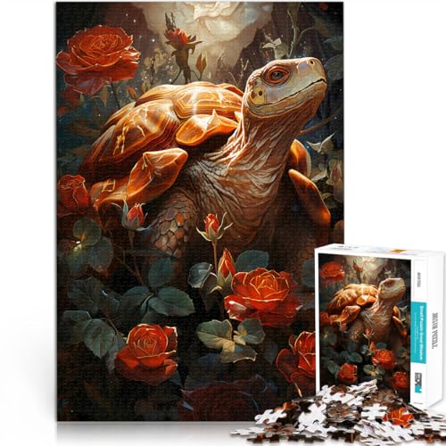 Quizspiel Schildkröte in der Natur 1000-Teile-Puzzle für Teenager 26x38cm mit vollständig ineinander greifenden, zufällig geformten Teilen für ab 14 Jahren von LGNBTGM